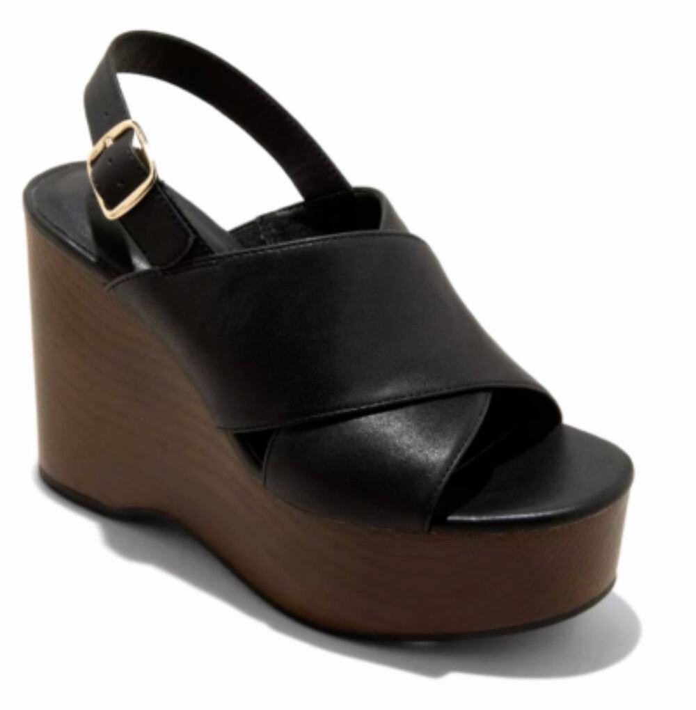 Universal Thread Memory Foam Platform Wedge Sandals Black Women’s Size 11 NWT